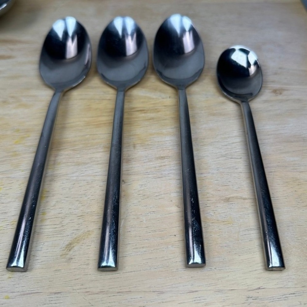 Oneida PORTER Flatware Spoons 4pc Silver Stainless Steel Replacement Mid-Century
